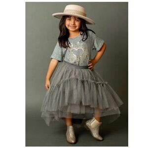 Joyfolie | Cowgirl Fairy Photo Shoot Tulle Brigitte Skirt Grey | 3
